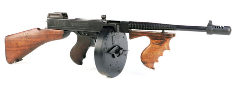 thompson submachine gun weight with drum magazine