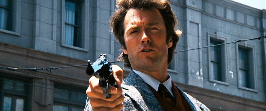 Dirty Harry holding a revolver
