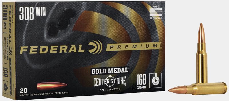 Federal Gold Medal CenterStrike 308 Win 168 Gr.