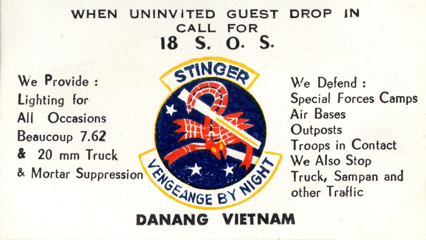 AC-119K Stinger business card USAF
