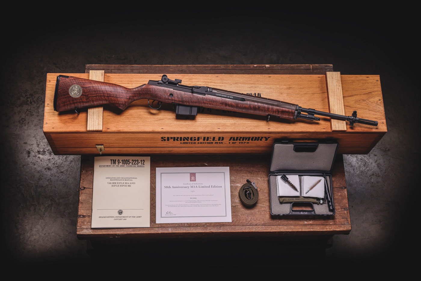 Limited Special Edition 50th Anniversary Springfield Armory M1A rifle presentaion accessories