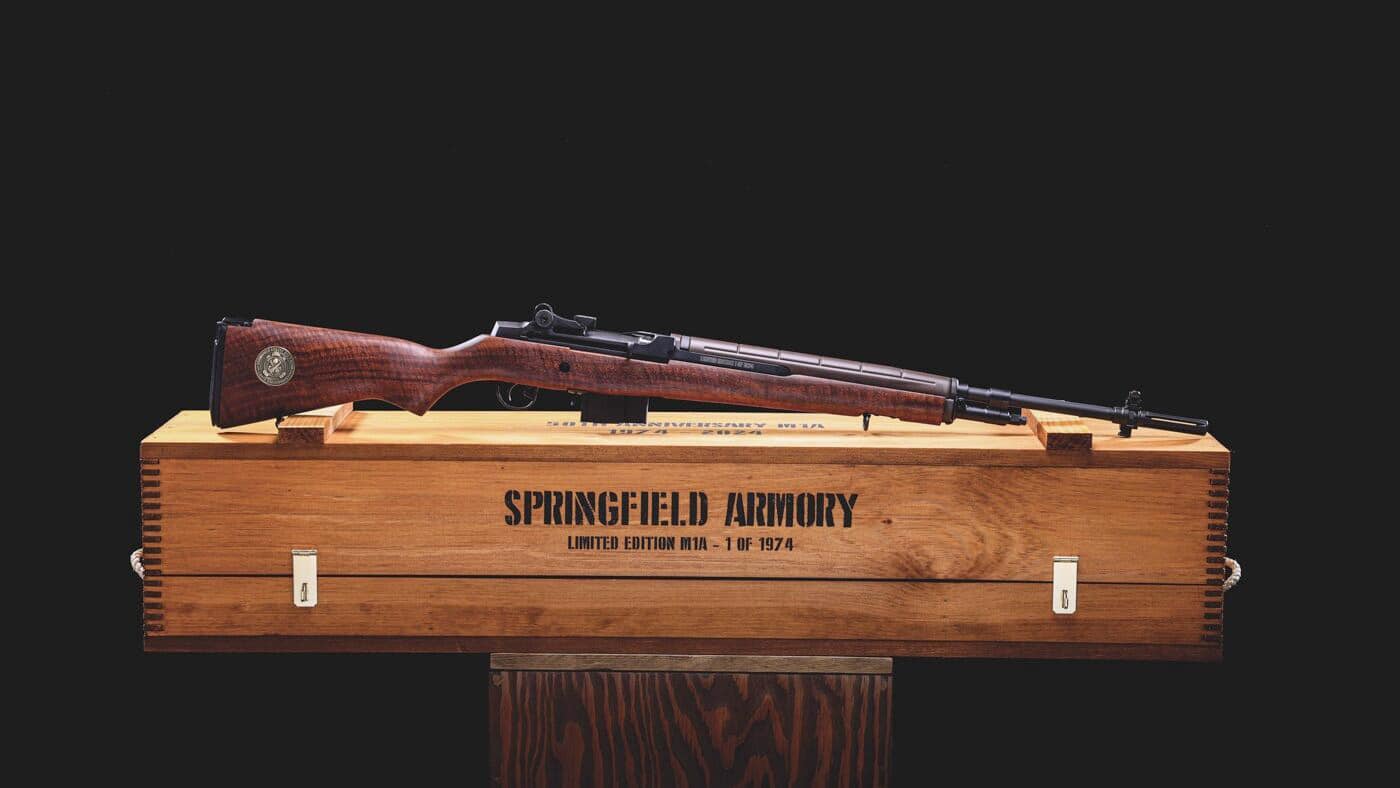 Limited Special Edition 50th Anniversary Springfield Armory M1A rifle side view