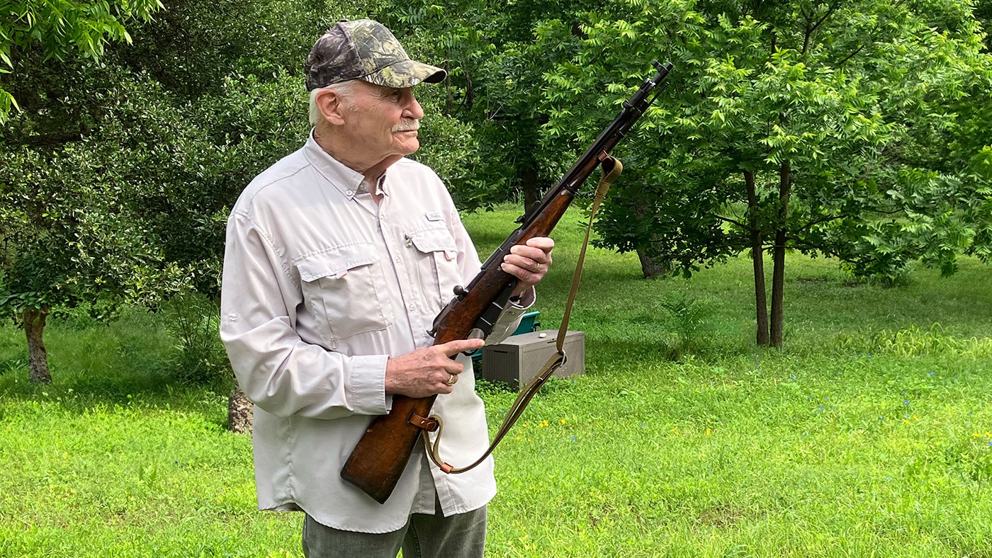 Dale Dye with a Chinese Type 53 rifle from Vietnam