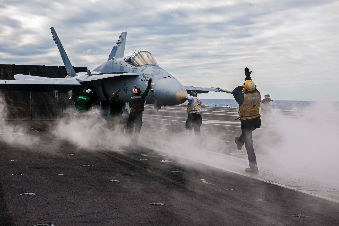 FA-18 Hornet launches from USS Theodore Roosevelt