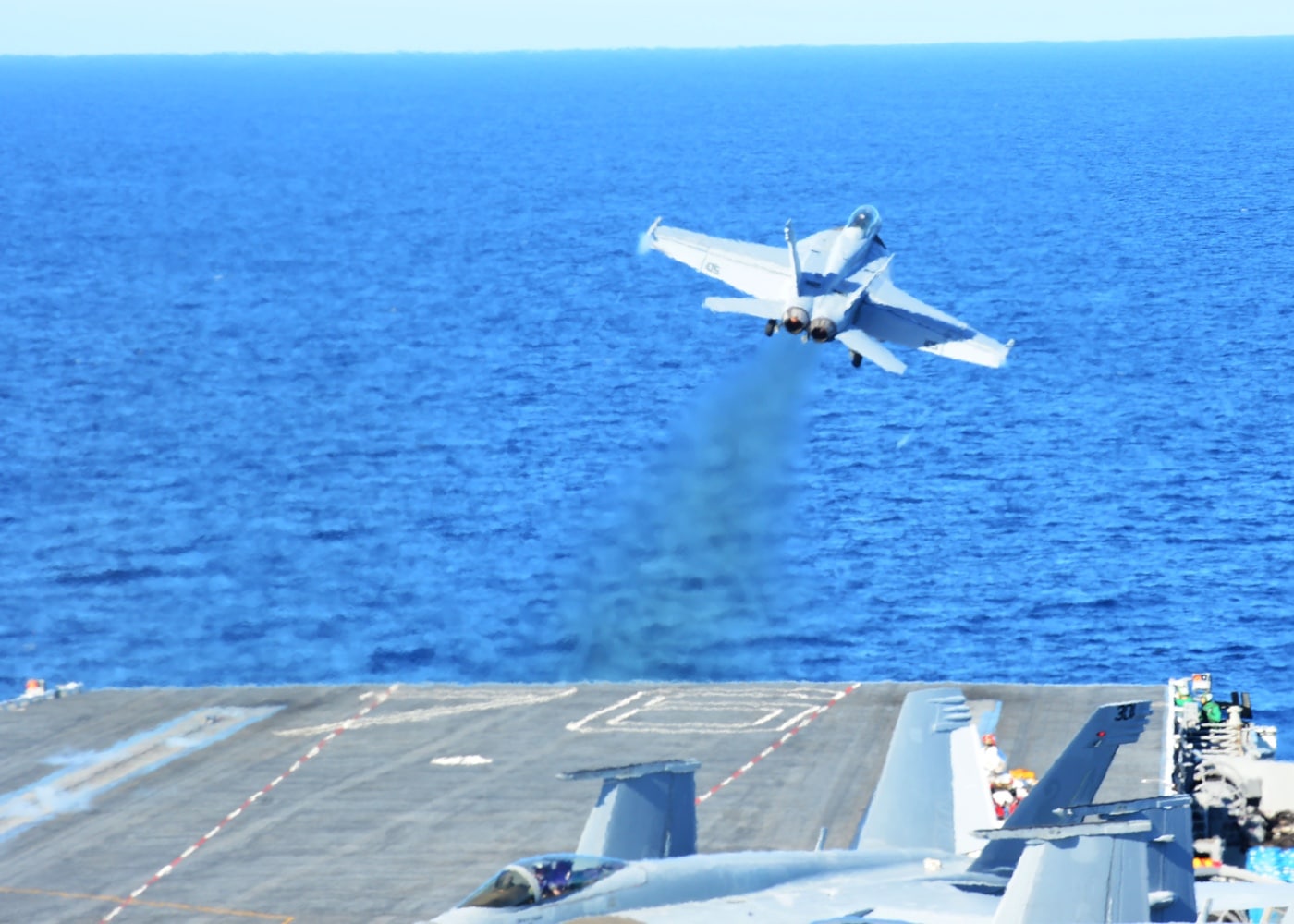 FA-18 Super Hornet launches from USS Ronald Reagan