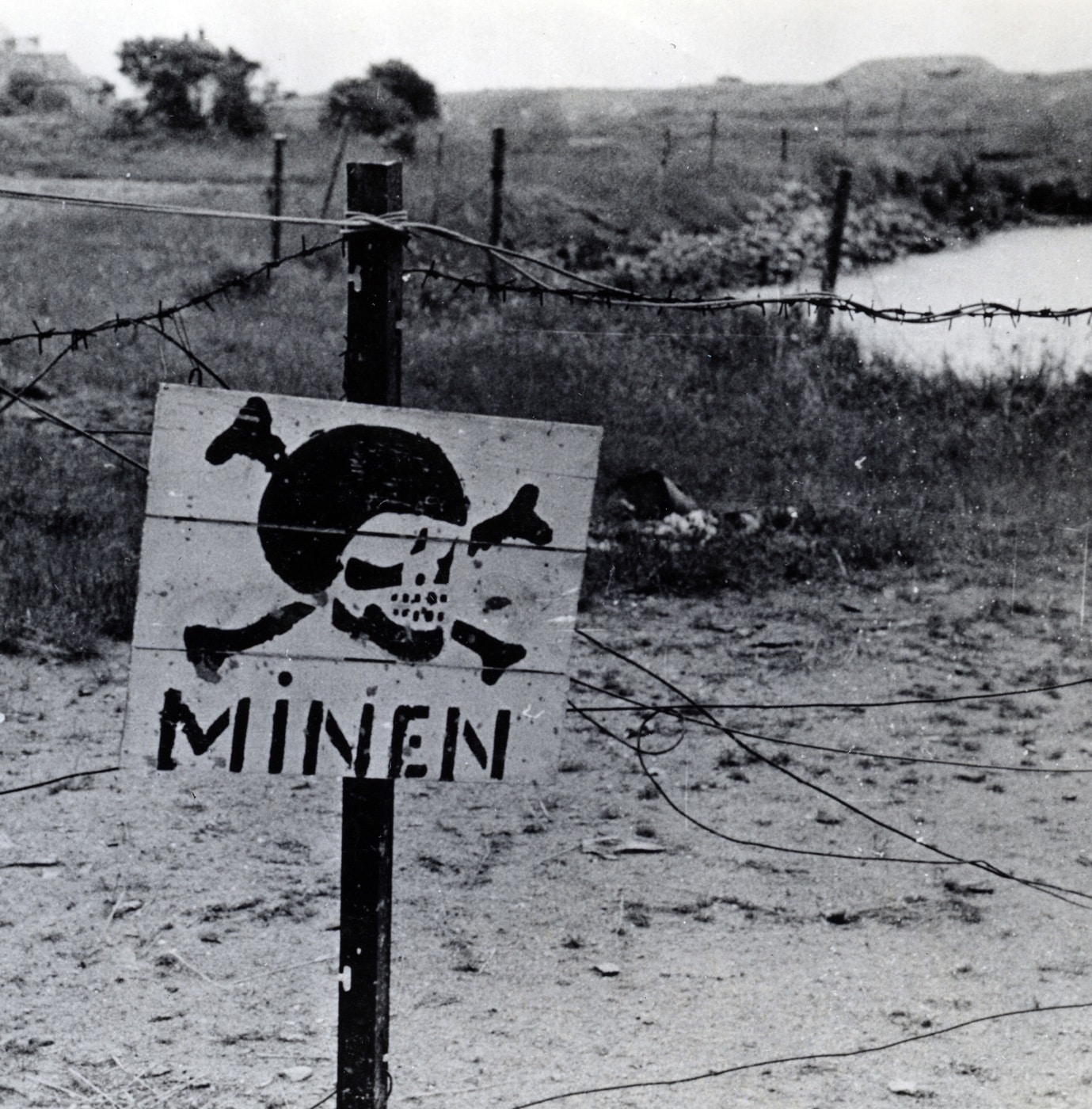 German minefields were common defensive measures used in Normandy France.
