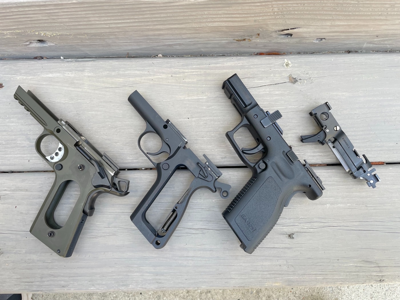 comparing frames of Springfield Armory handguns
