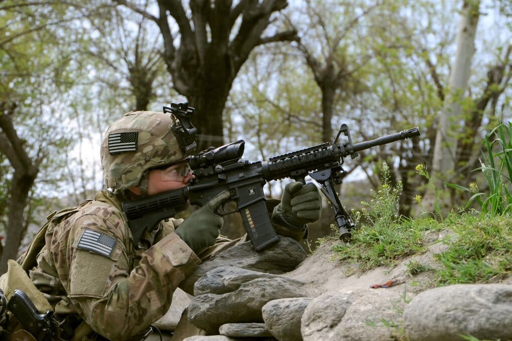 ACOG mounted on M4 carbine US Army National Guard