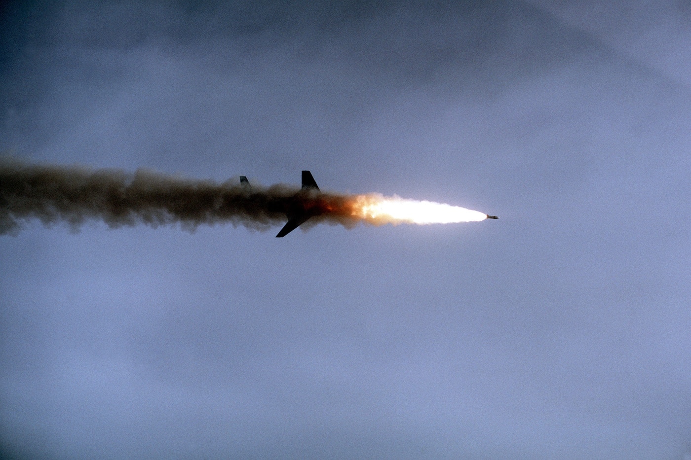 Canadian CF-101 Voodoo fires an air to ground missile in 1982