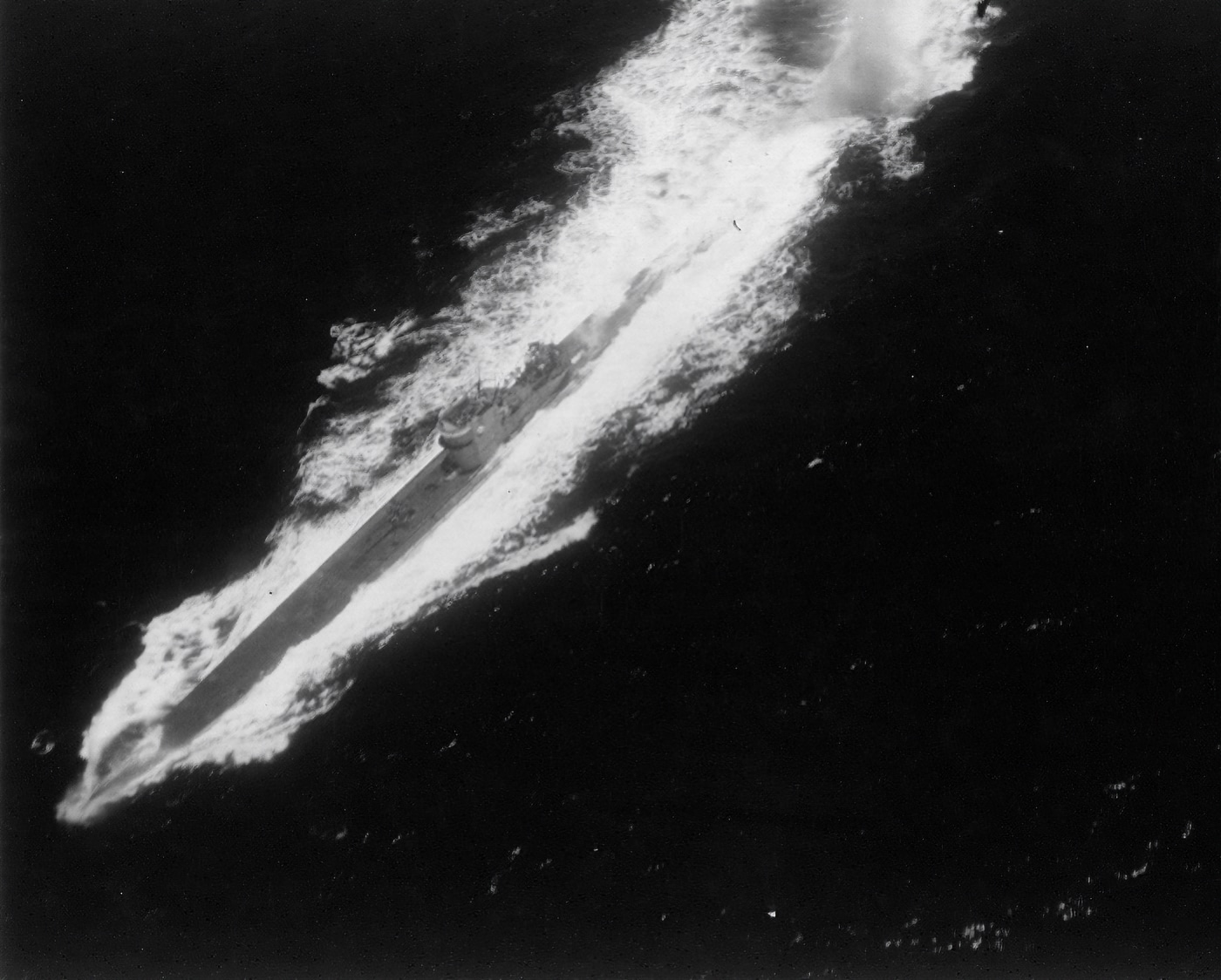 German U-boat U-161 just prior to being sunk by a Martin PBM