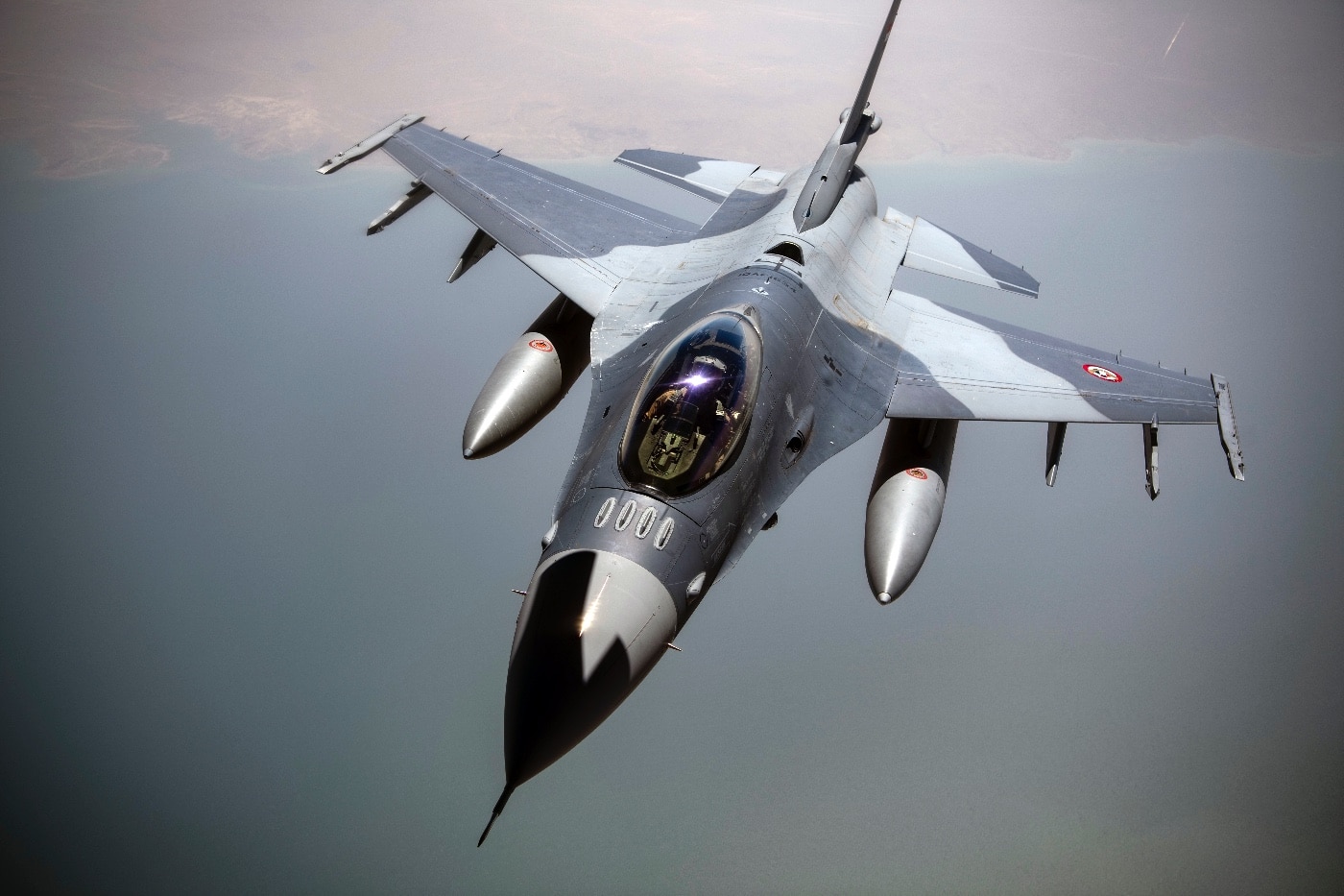 Iraqi Air Force F-16 fighter jet in flight