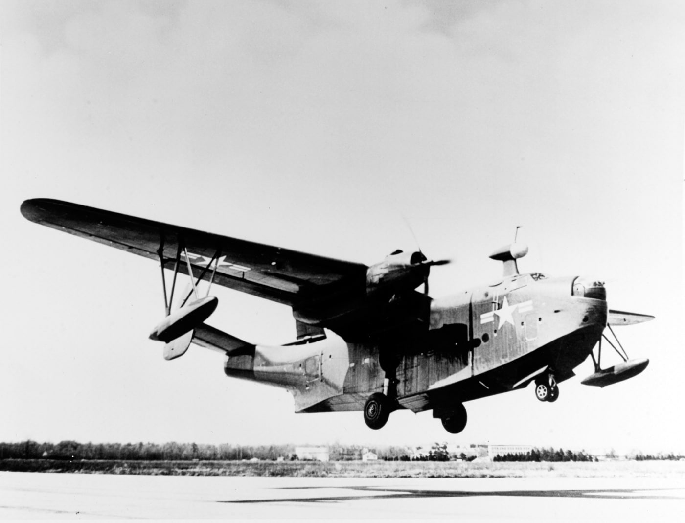 Martin PBM-5A takes off in Middle River Maryland