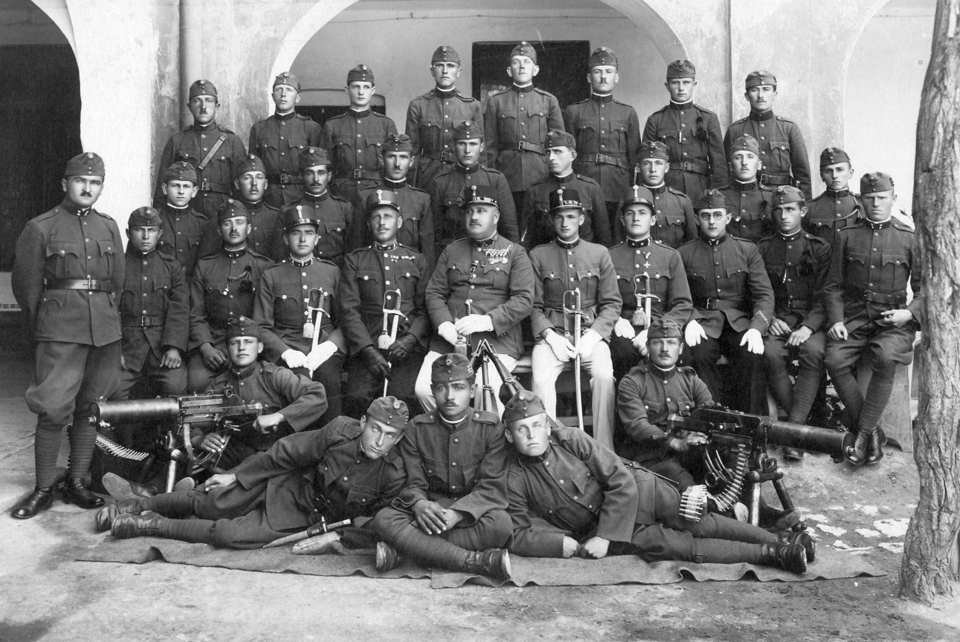 Royal Hungarian Army soldiers with Schwarzlose machine guns in 1924
