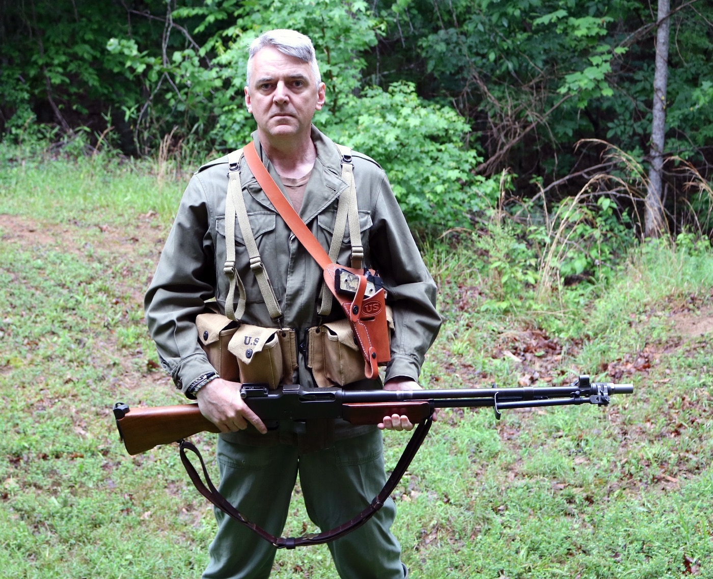 author with 1791 Gunleather holsters and BAR