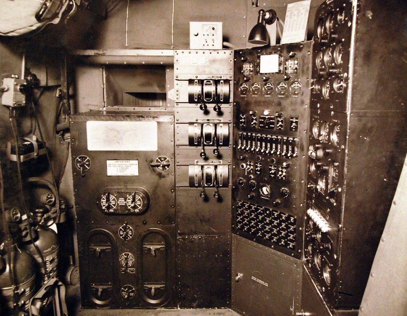 flight engineer station on Martin PBM patrol bomber