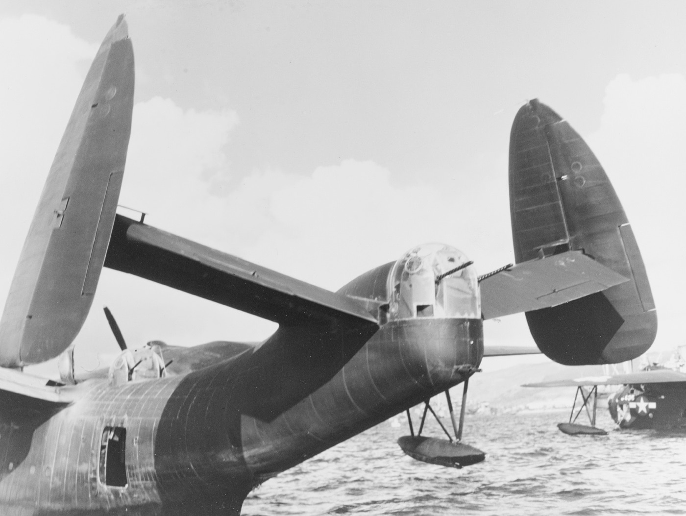 tail and dorsal machine gun positions on Martin PBM