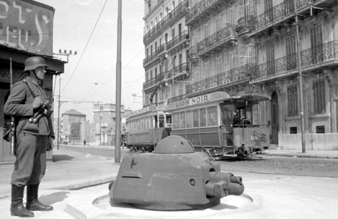 French tank turned into German turret bunker