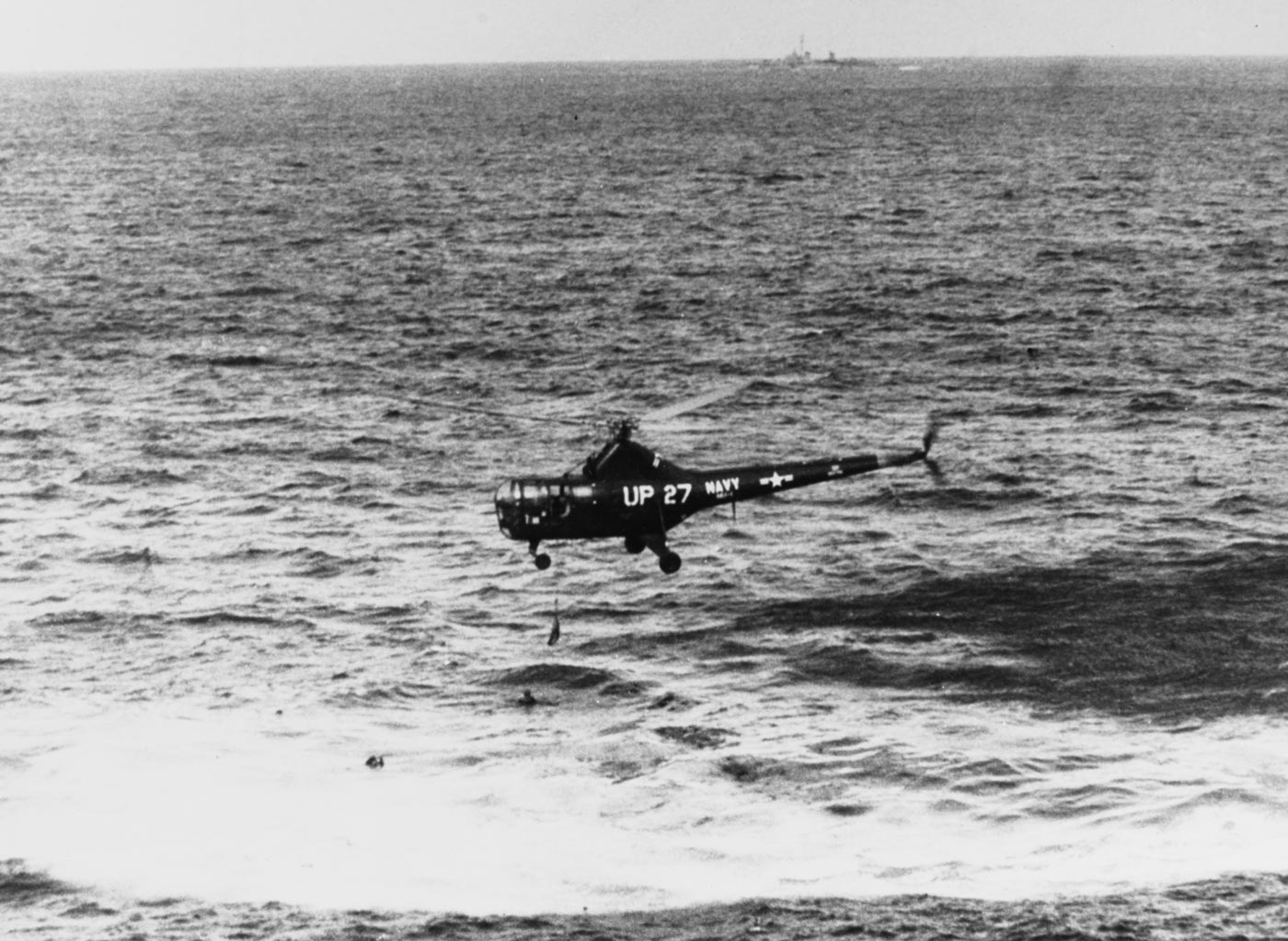 H-5 helicopters rescuing a downed pilot