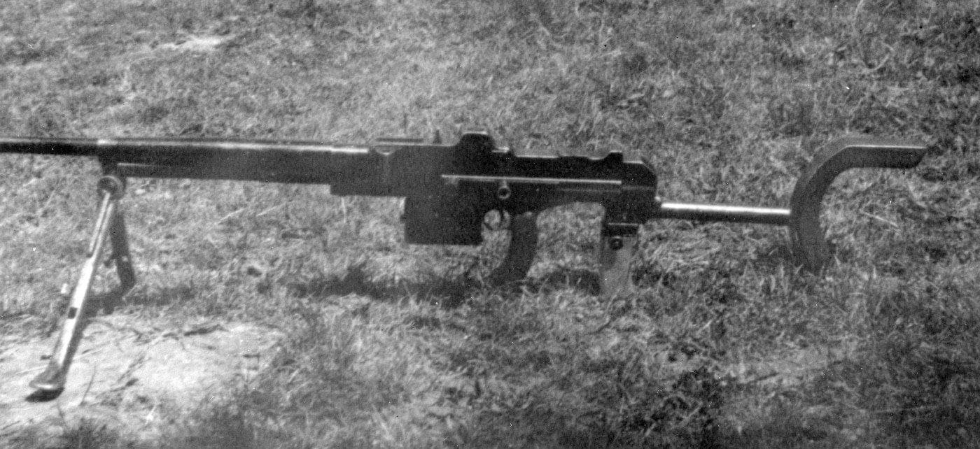 Reibel machine gun used by German troops captured by US soldiers in Normandy