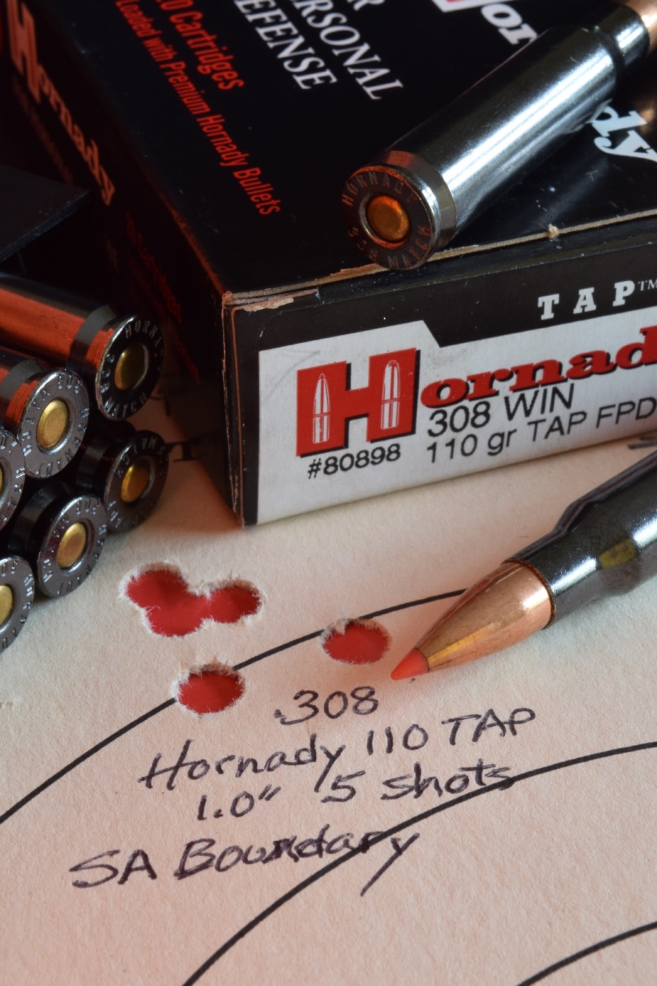 Springfield Boundary rifle 5-shot group test Hornady ammunition