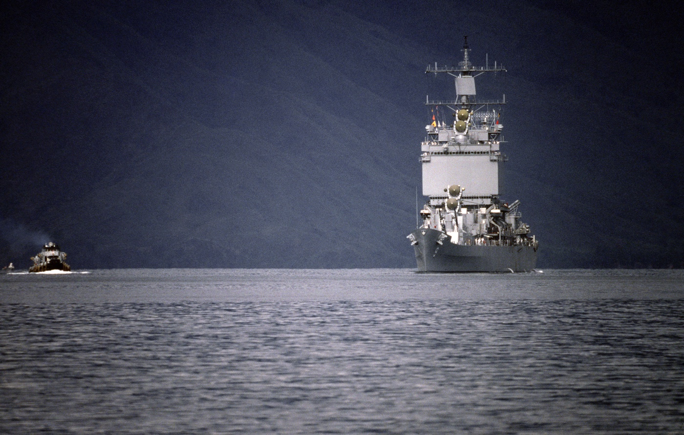 USS Long Beach enters Subic Bay Philippines