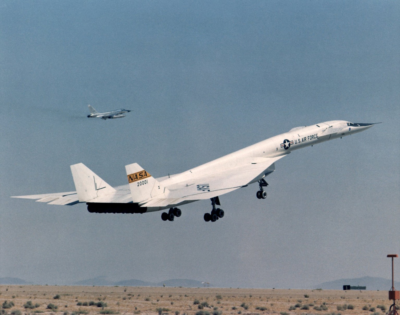 XB-70 and TB-58 chase plane during test flight