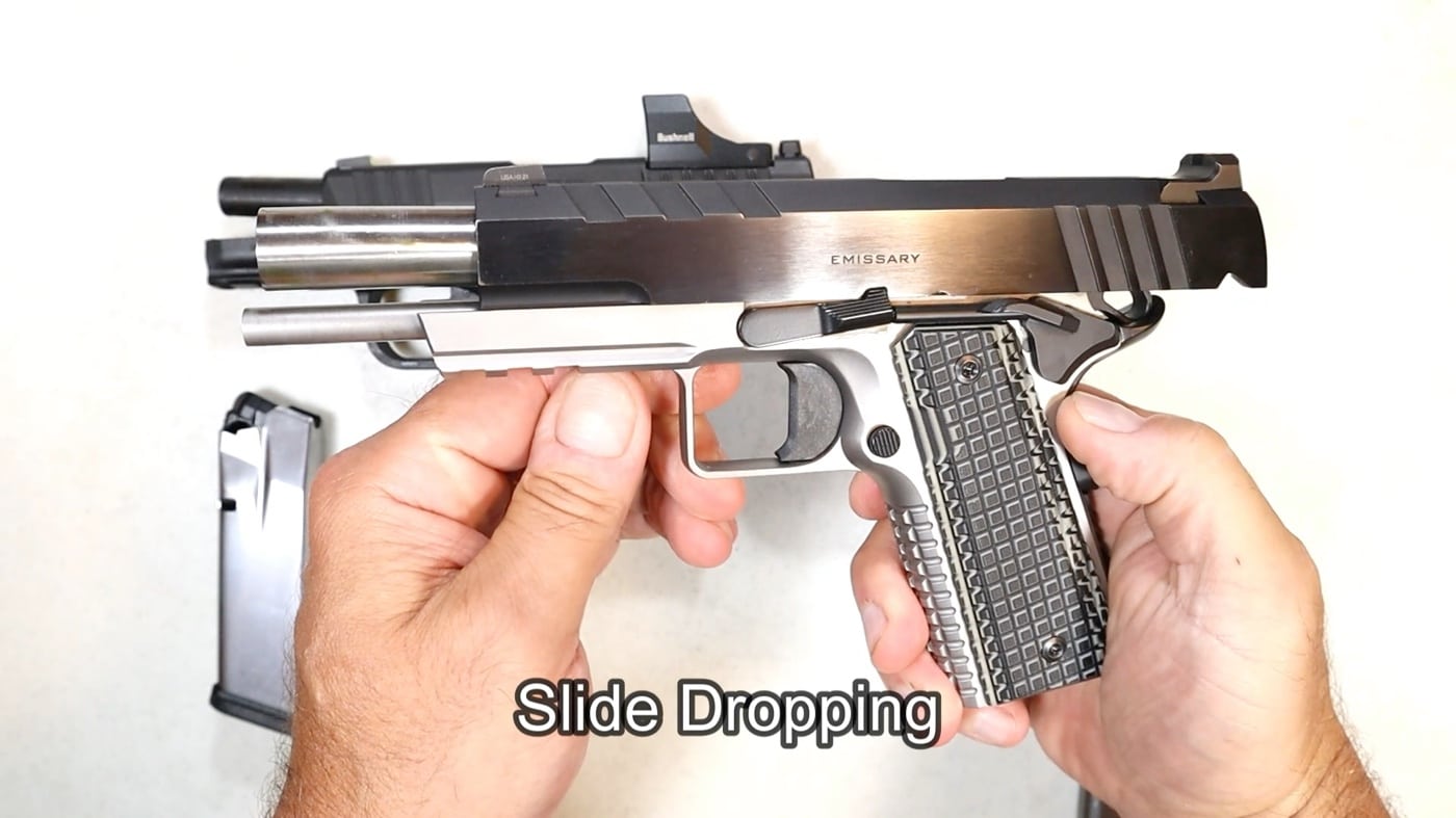 drop the slide on an empty chamber 1911 pistol