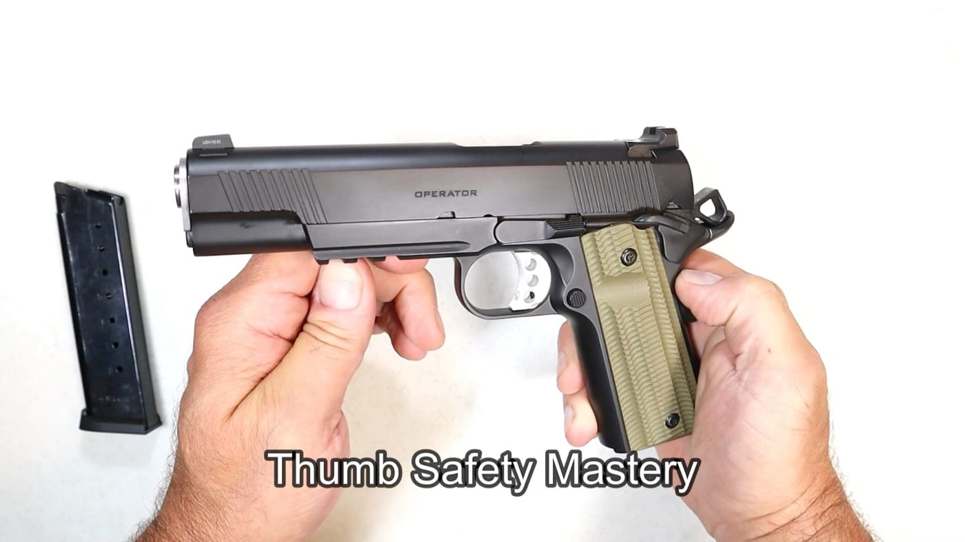 how to shoot a 1911 with a thumb safety