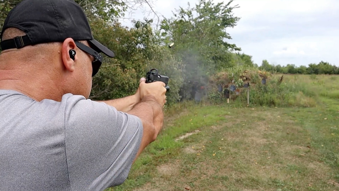 how to shoot a double stack Springfield Armory 1911 pistol in 9mm