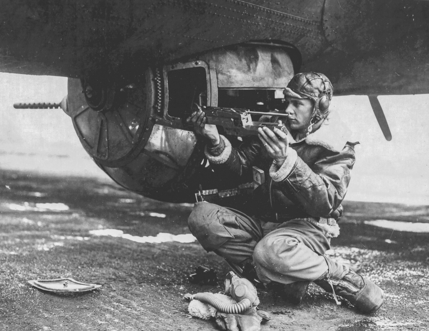 B-17 ball turret gunner in World War II