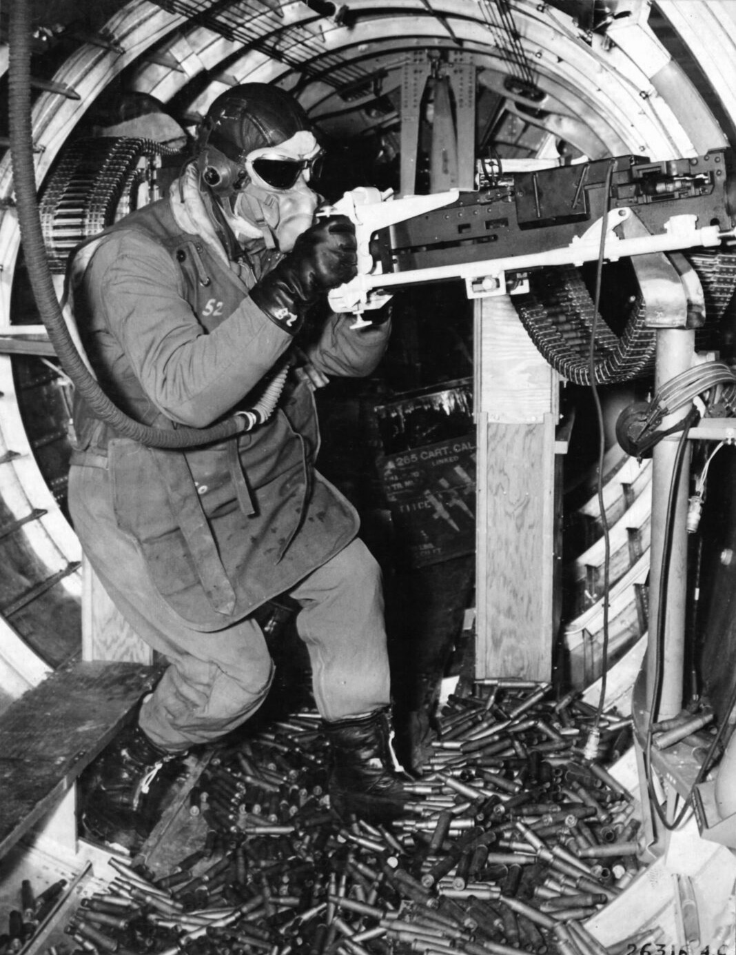 Boeing B-17 Flying Fortress waist gunner in combat