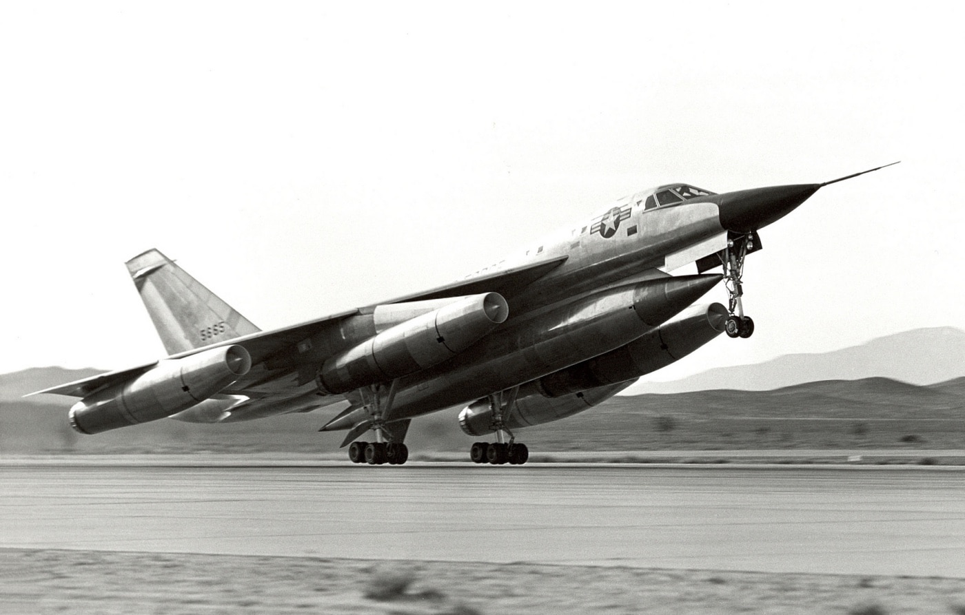 Convair B-58 Hustler take off runway