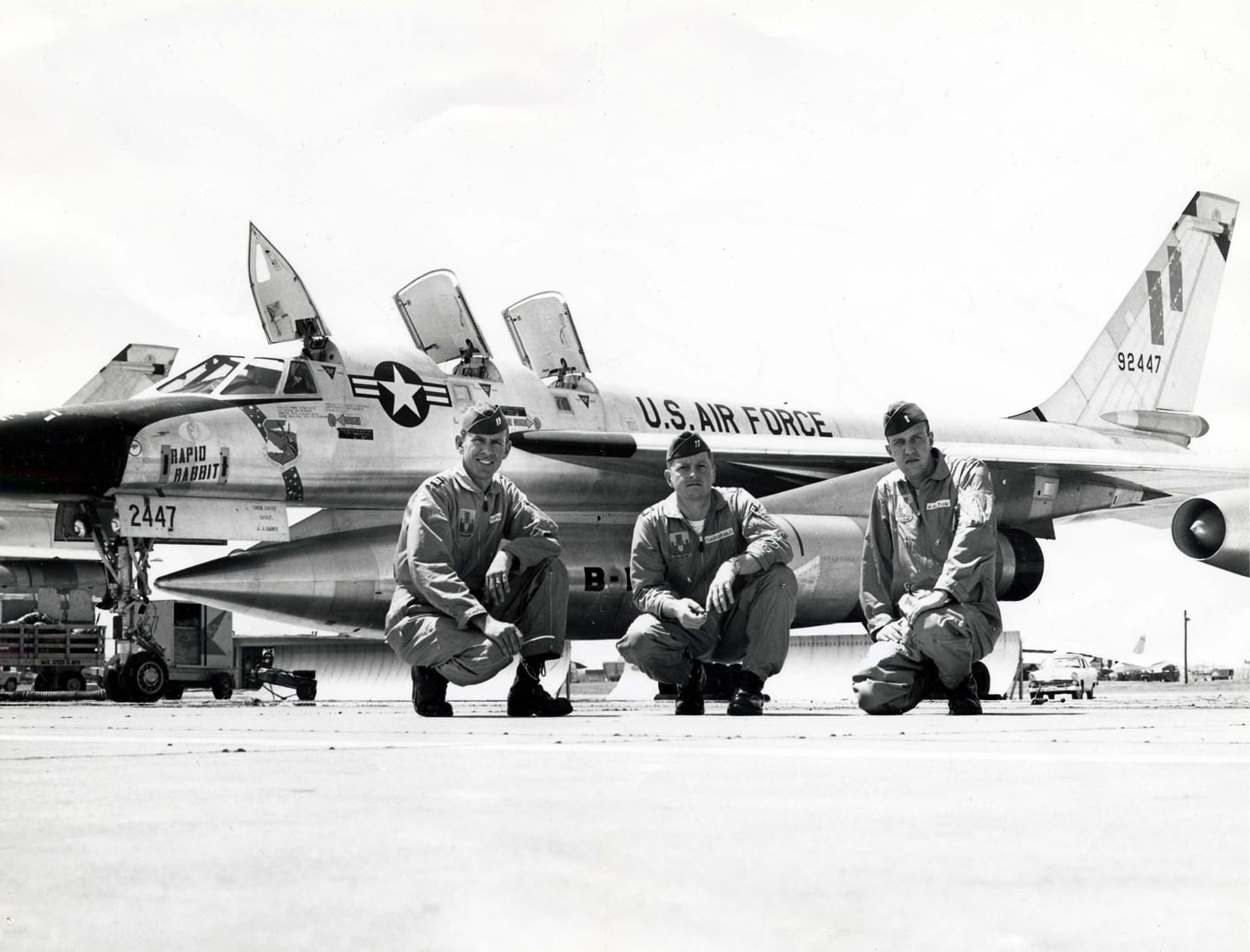 Convair B-58A Hustler crew with aircraft