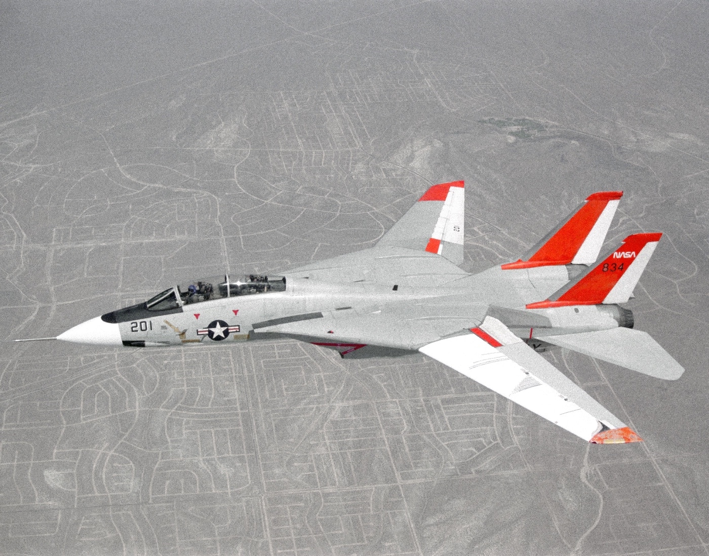 F-14 fighter used by NASA to test variable sweep wing performance