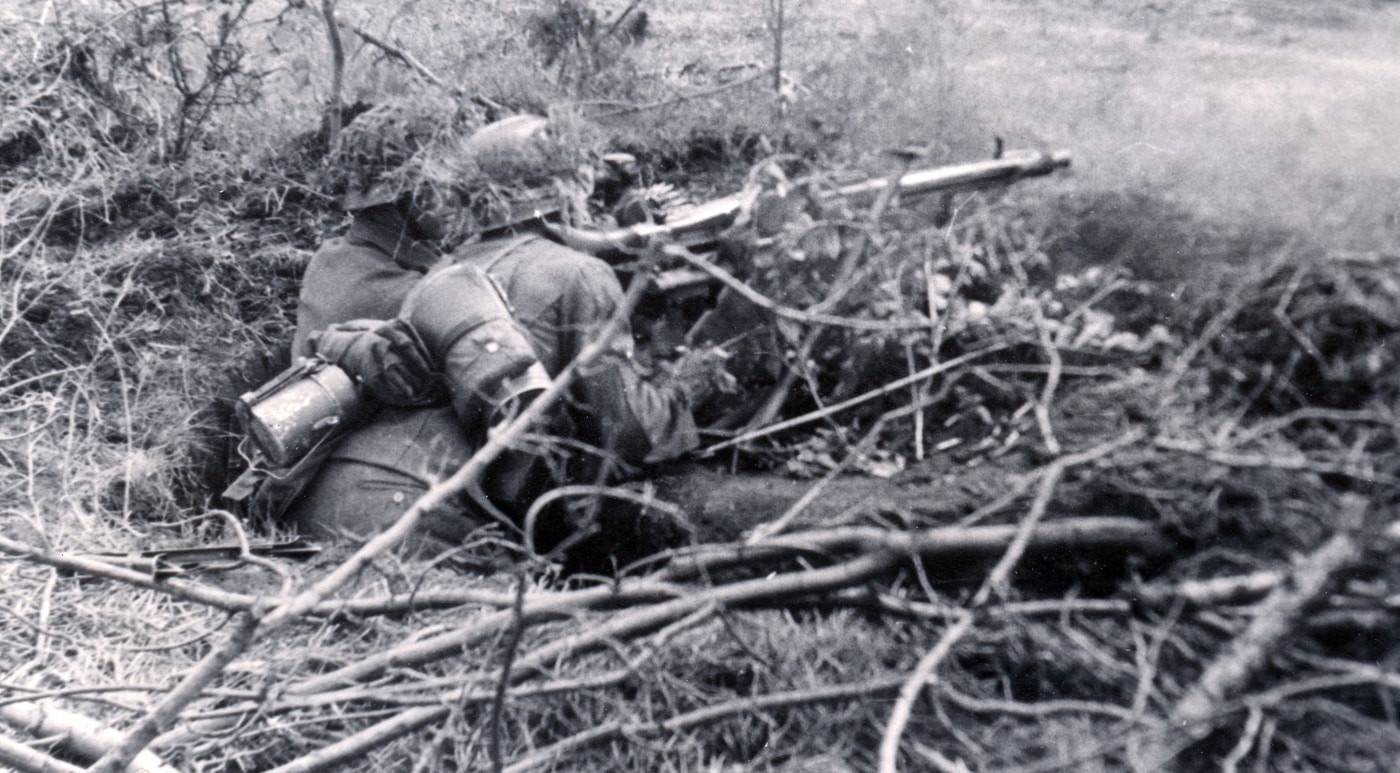 German MG 42 machine gun crew in Normandy