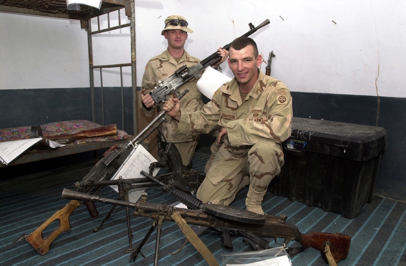 United States Army soldier with SGM machine gun Afghanistan Global War on Terror