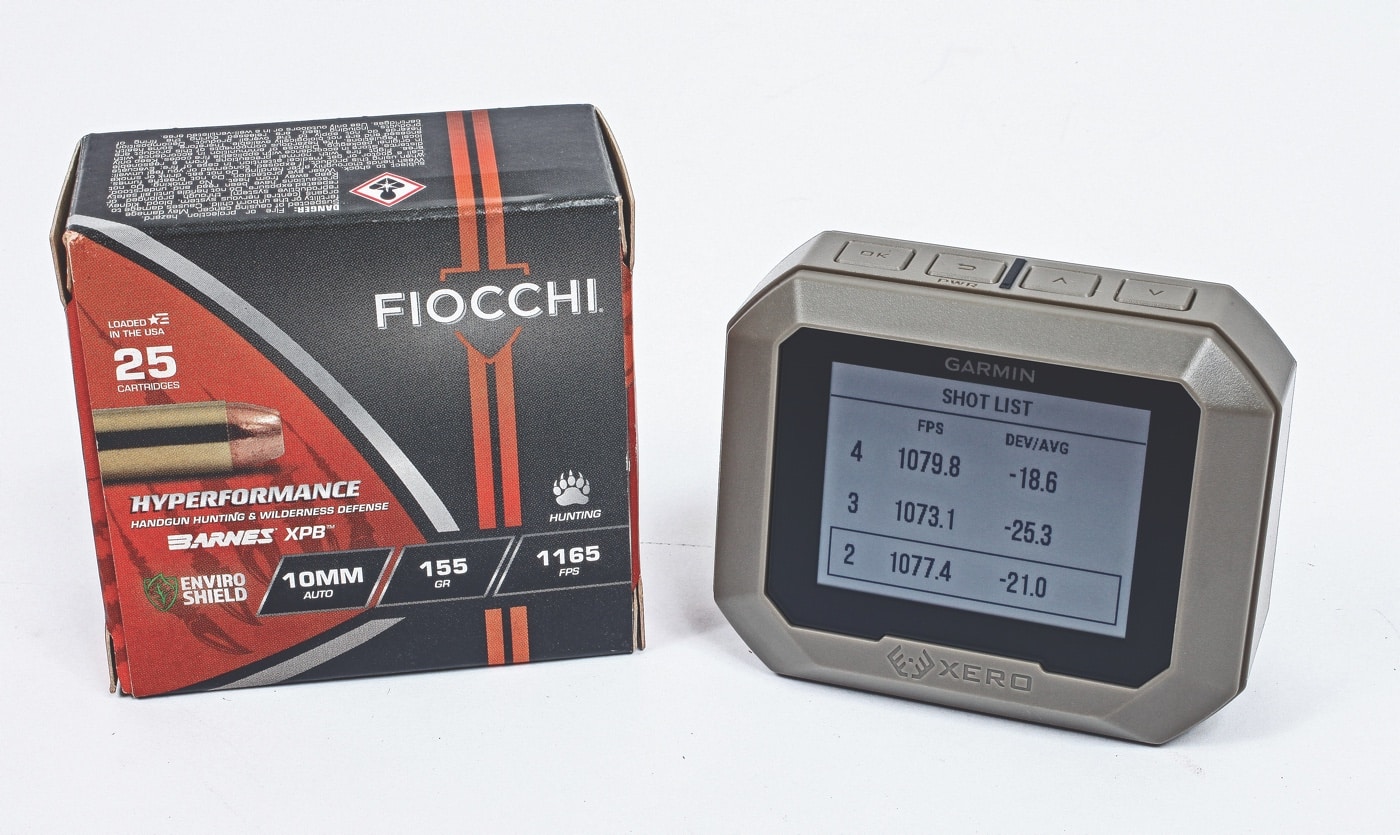 performance testing the Fiocchi Hyperformance 10mm handgun hunting ammunition on the shooting range