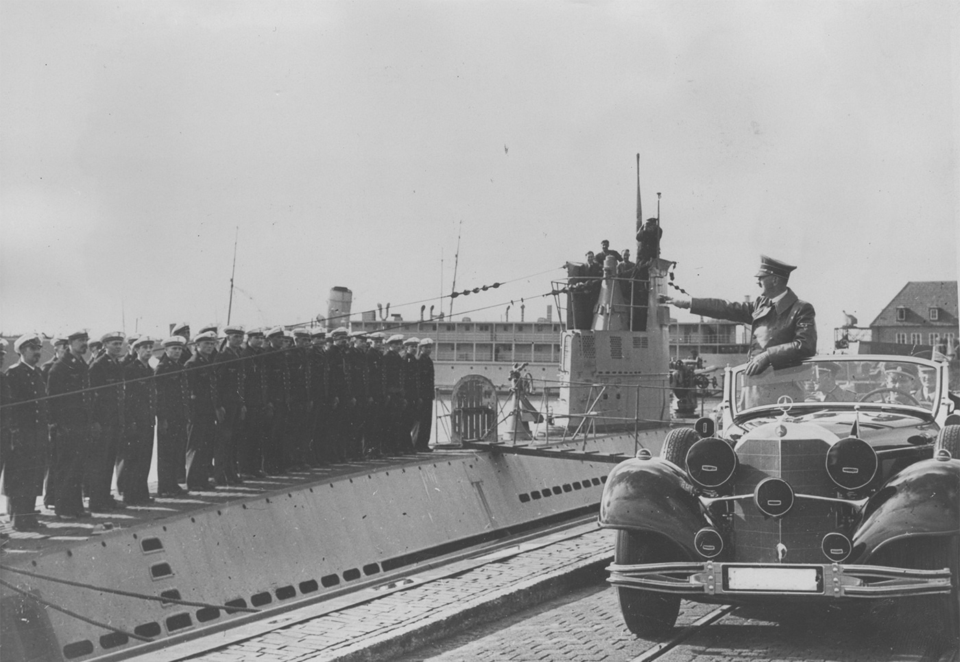 Adolph Hitler inspects Type U VIII submarine in 1940