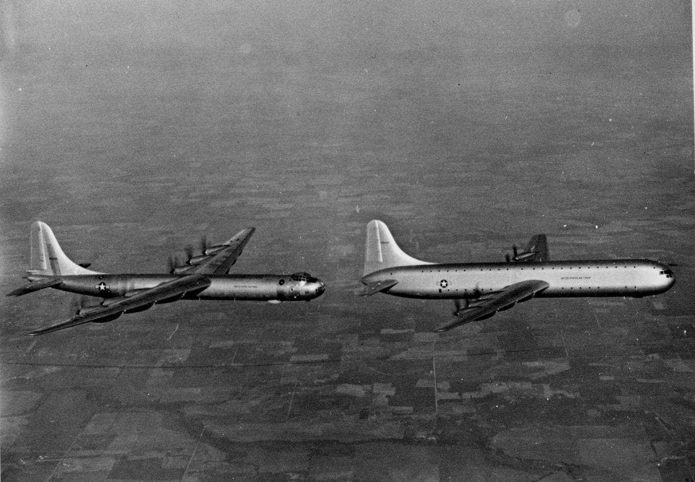 B-36 and XC-99 in flight