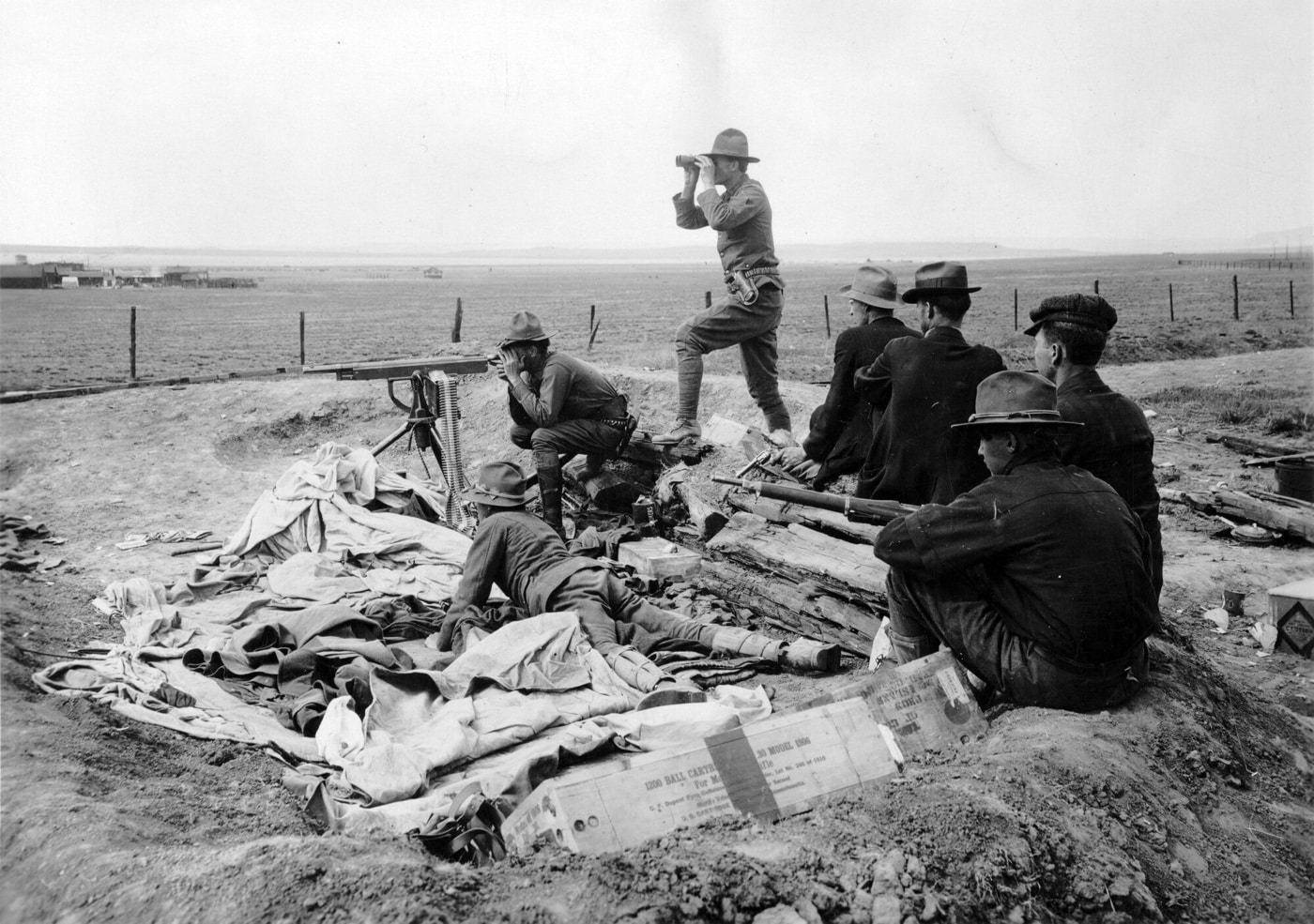 Colorado National Guard soldiers with M1895 Colt–Browning machine gun Ludlow strike