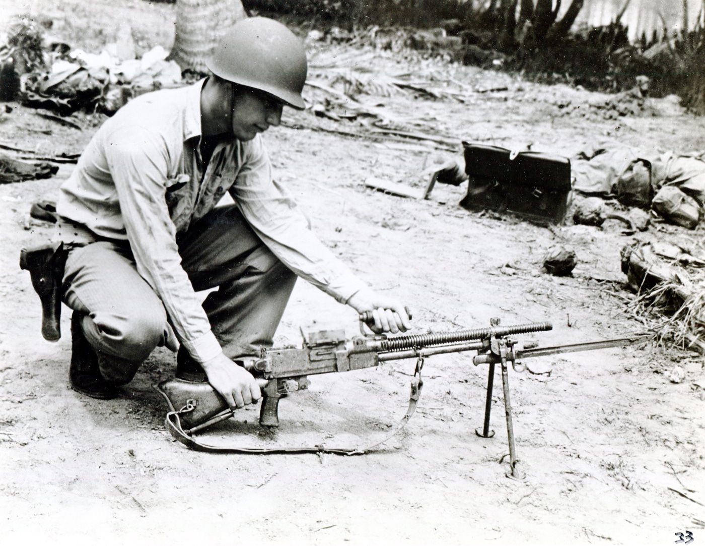 Japanese Type 96 machine gun with mounted bayonet