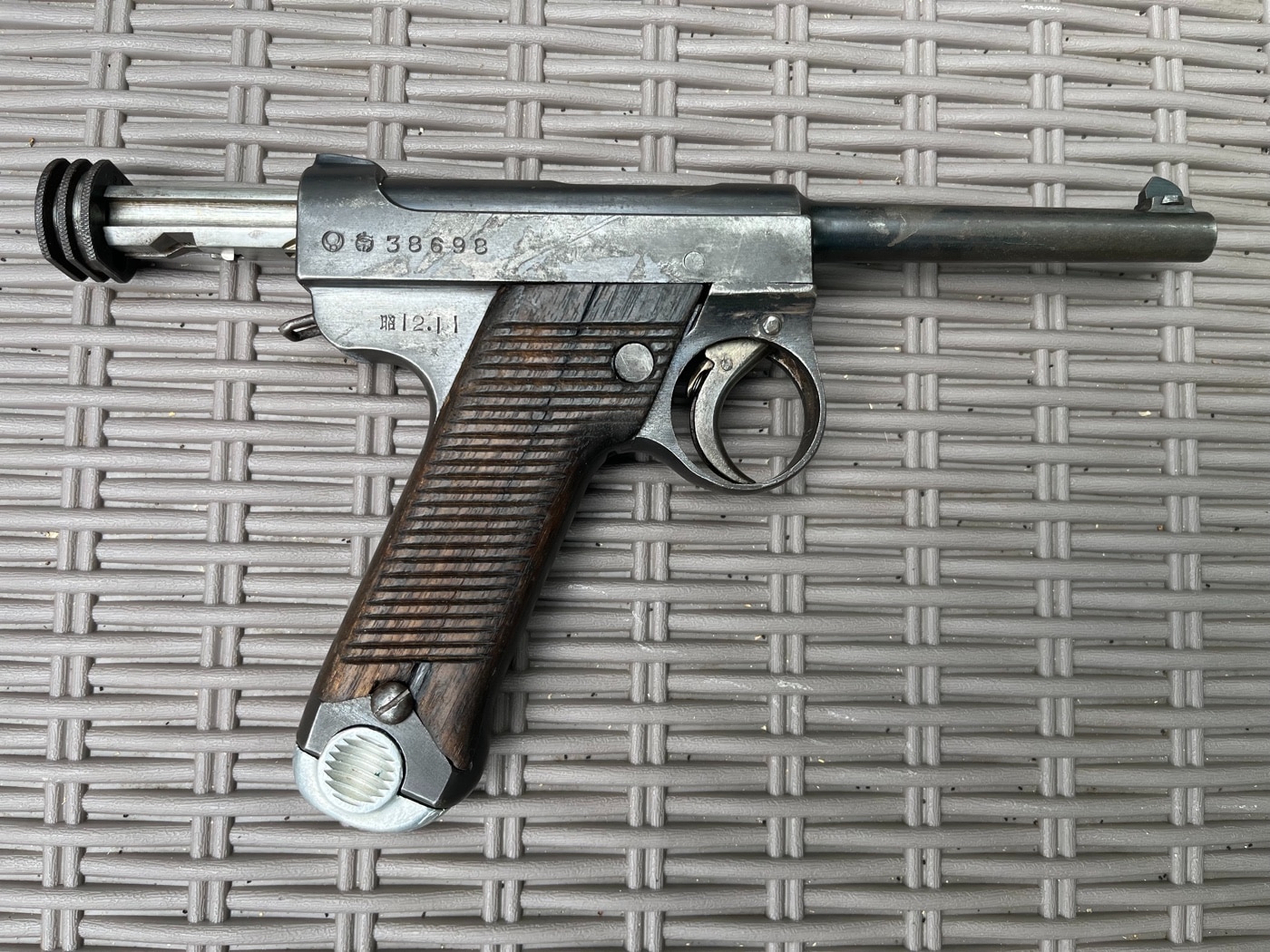 Japanese pistol with action open