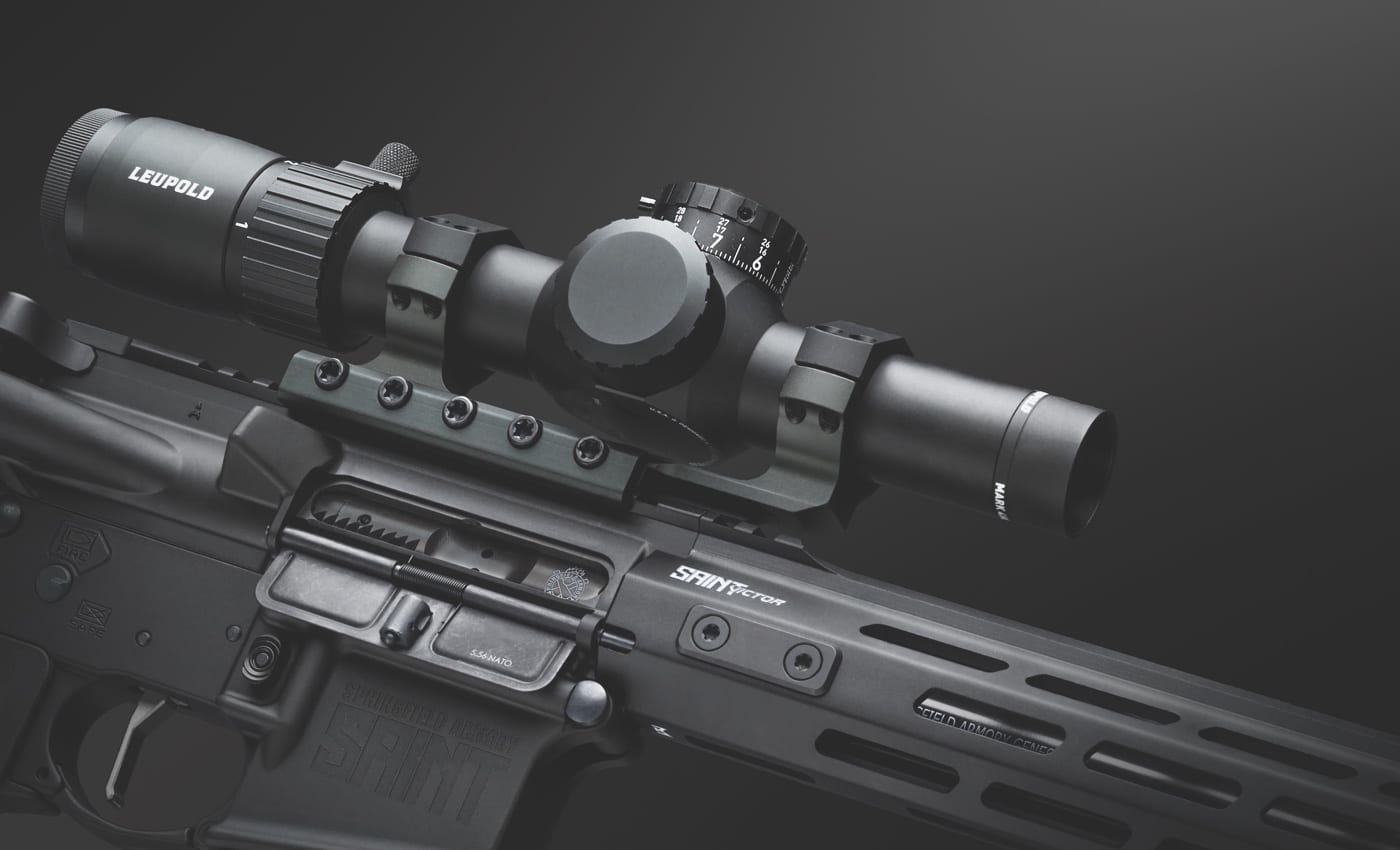 Leupold Mark 4HD 1-4.5x24 mounted on SAINT rifle