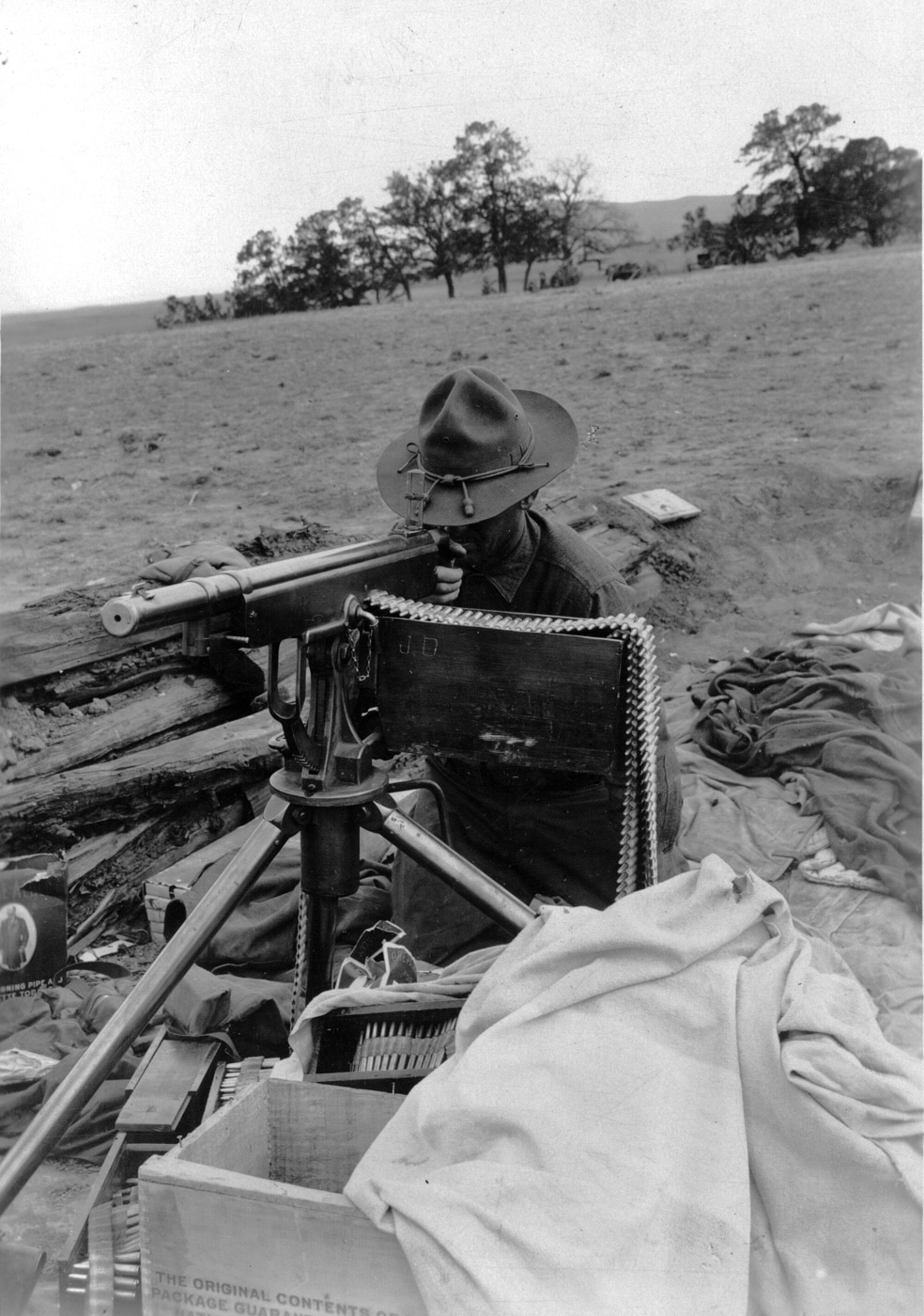 M1895 machine gun deployed in field