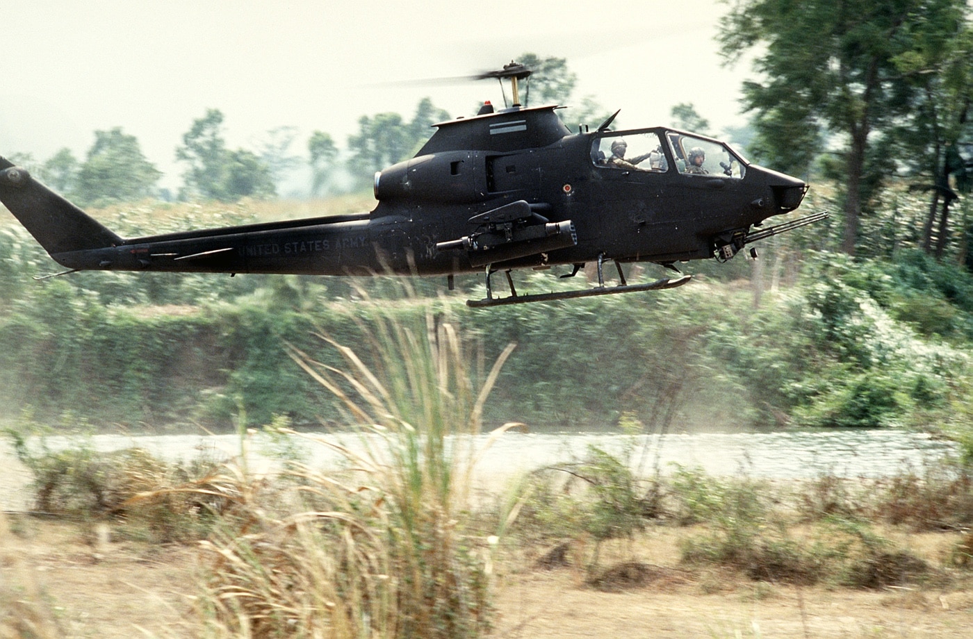 US Army AH-1 Cobra attack helicopter Exercise Solid Shield 1987