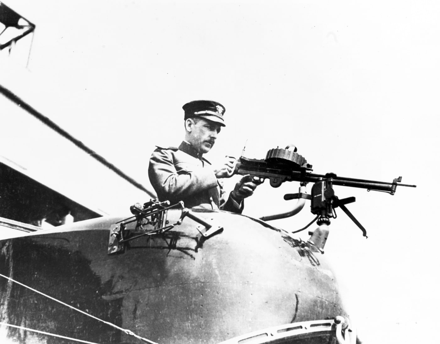 US Navy Curtiss H-16 flying boat with Lewis machine gun