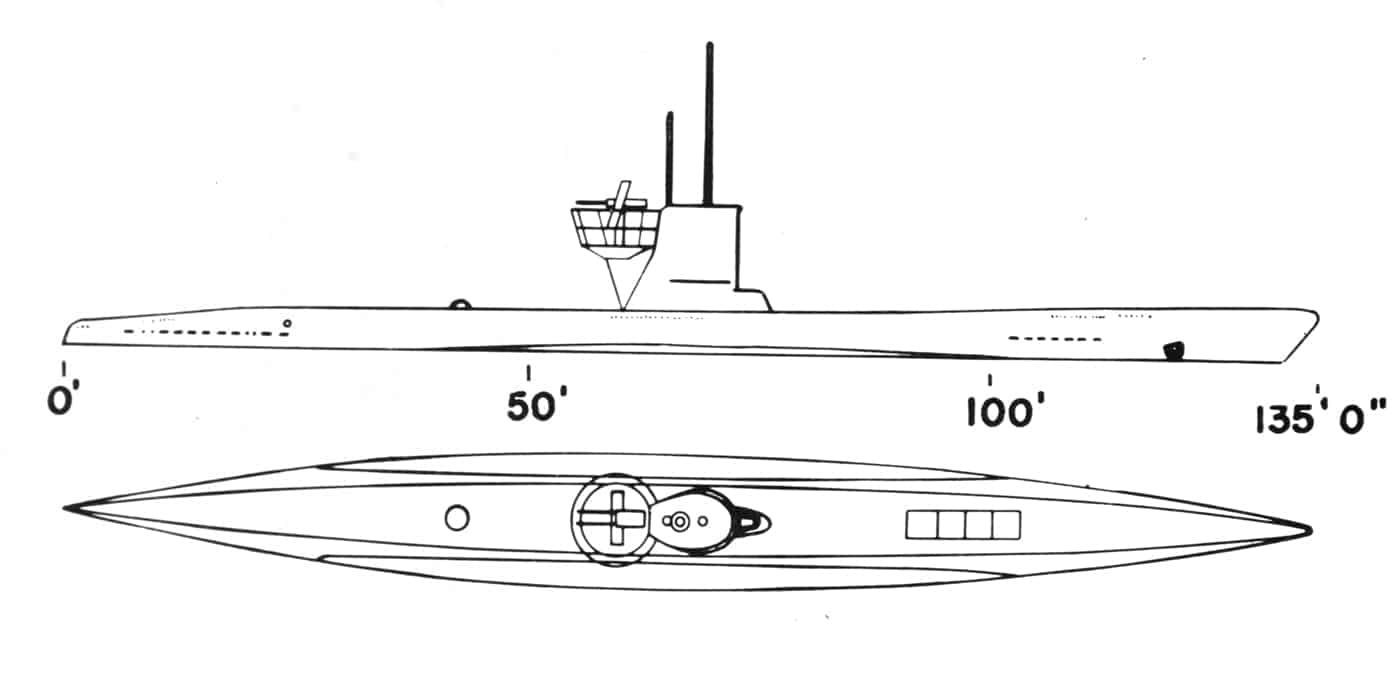 illustration of German Type II U-boat