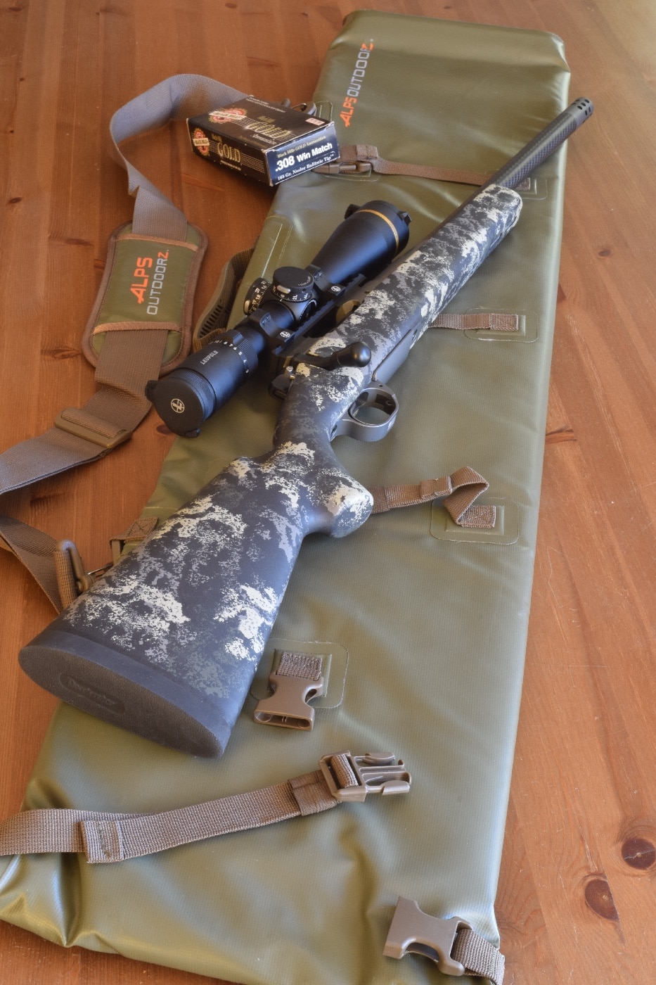 testing the fit of a Springfield Armory Model 2020 rifle in a Alps Outdoorz Waterproof Rifle Case