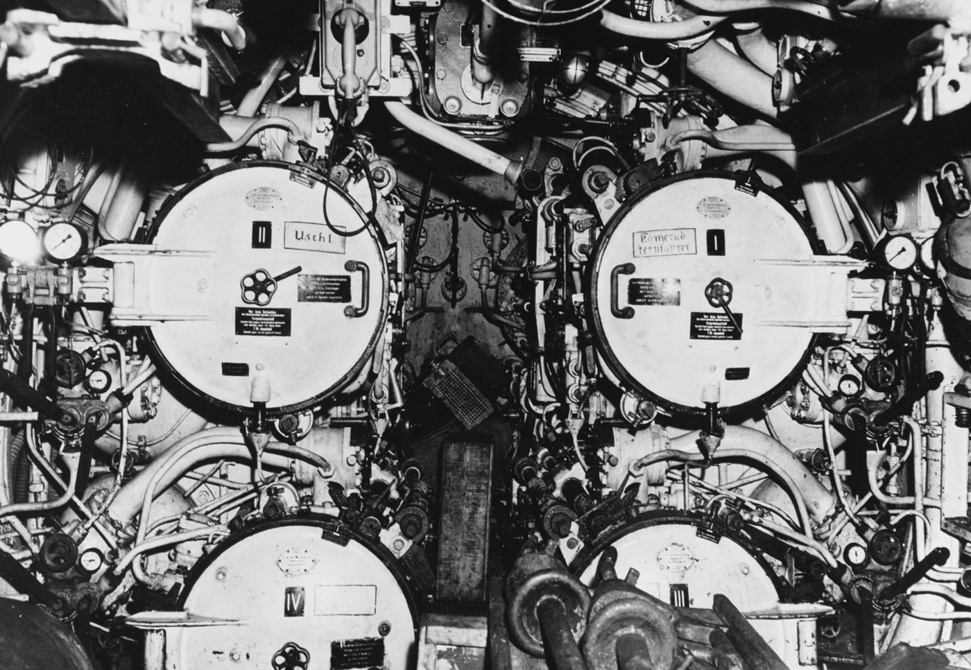 torpedo room of U-505 Type IXC submarine