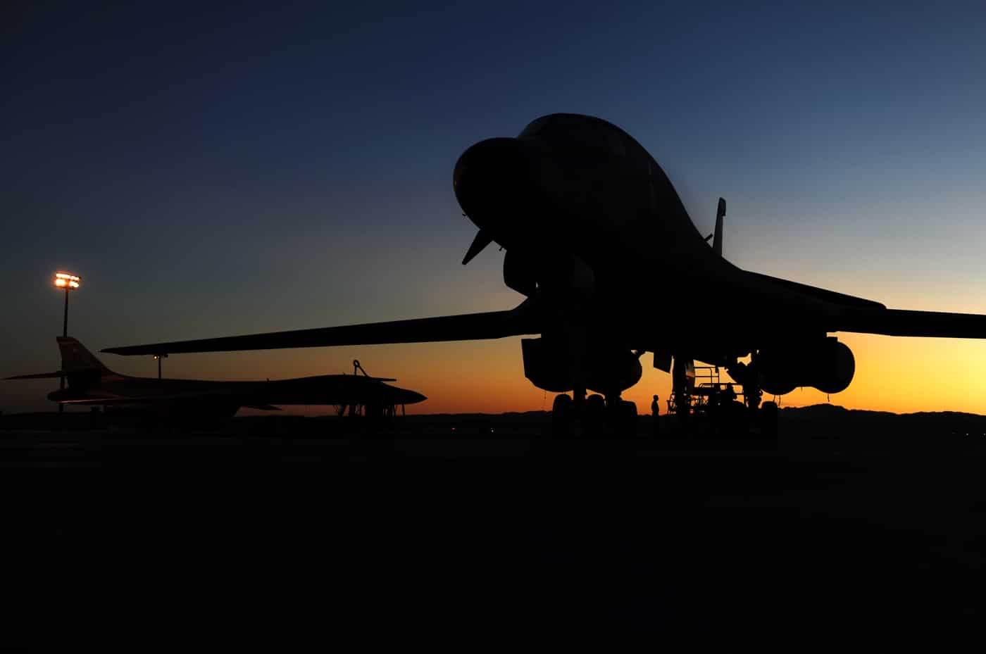 B-1B bomber on flightline at Ellsworth Air Force Base South Dakota